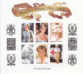 Zambie známky, Princezna Diana